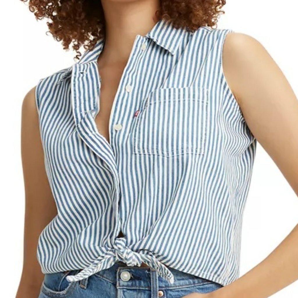 Levis Tie Front Sleeveless Top New With Tickets Size Large